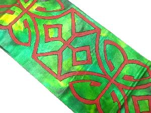 アンティーク　抽象模様織り出し暈し袋帯(材料)